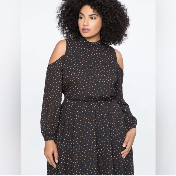 NEW Eloquii Cold Shoulder High Low Fit and Flare Dress Size 18 - Picture 3 of 8